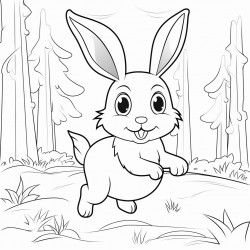 rabbit running in the forest