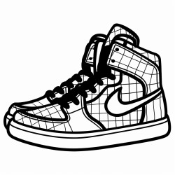 a basketball shoe featuring a checkerboard pattern and a retro aesthetic