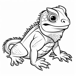 cartoon bearded dragon coluring sheet