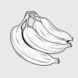 banana fruit thin line