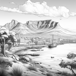 cape town south africa with table mountain as the background