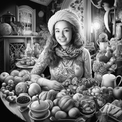 the name anne with all different food around it
