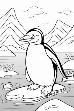 a  penguin in the ocean