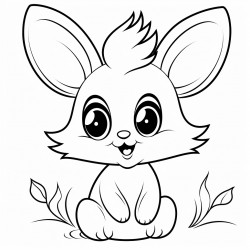a sweet little bunny with a super fluffy tail big round eyes and maybe a tiny flower tucked behind its ear