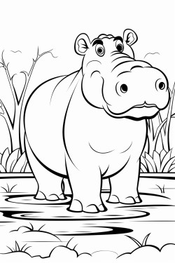 hippo standing in a river