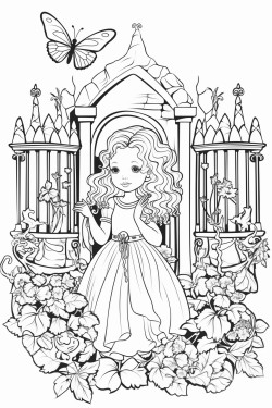 elf dream castle plants gates butterflies