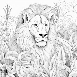 lion in a jungle