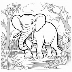 elephant in the jungle