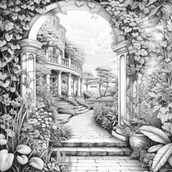 archway leading to a garden