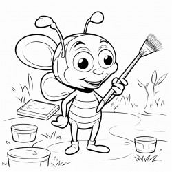 an ant in the forest with a paintbrush and aisle