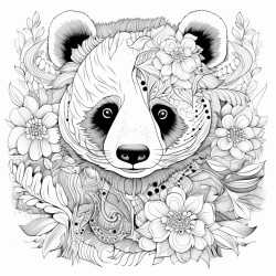 un panda qui mange un banbou