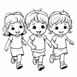 children exercising