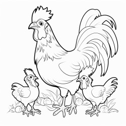 family cubs of rooster