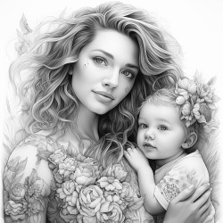 mother with a baby girl and toddler girl