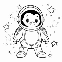 penguin in space