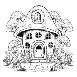magiczna brama w oddali a do niej prowadzie droga kamienista po bokach drogi mnustwo kwiatw