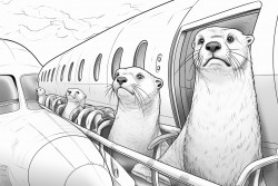 100 otters on board a plane