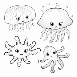 jellyfish starfish and fish
