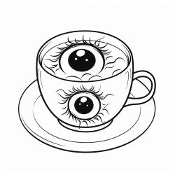 19eye need coffee with a creepy eyeball and coffee mug