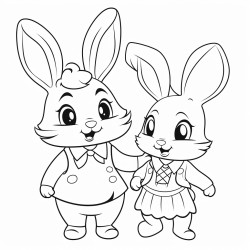 papa et maman lapin mignon