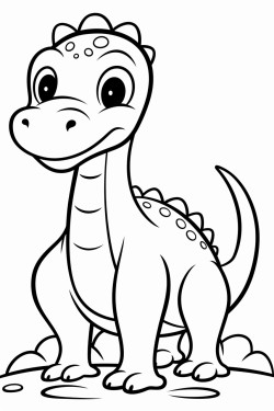 cute sauropod dinosaur bold and easy