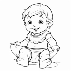 newborn baby in a diaper