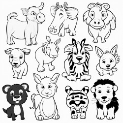 15 animals for coloring