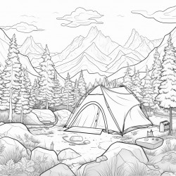 a camping site in the mountains