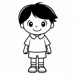 comfy simple coloring page thick black outline