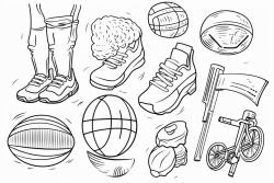 collage of fitness and sports