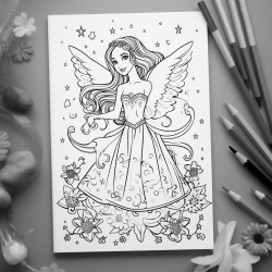 20 pages of unicorn and fairies coloring book
