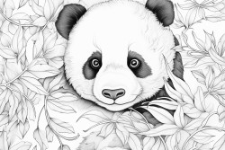 panda comiendo hojas