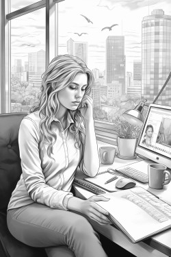 bored adult stuck in online meeting
