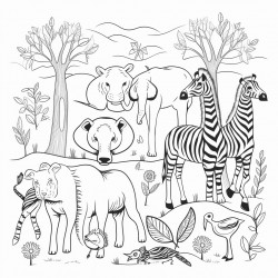 safari animals creating art