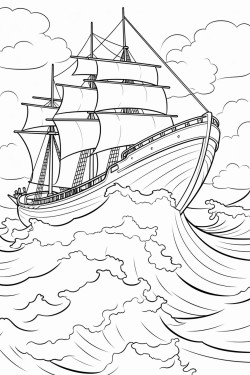 big boat in a storm