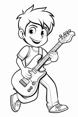 musican playing guitar coloring pages