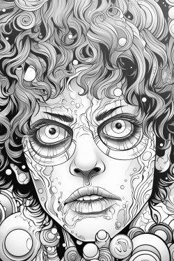 disform horror clown with spiral eye