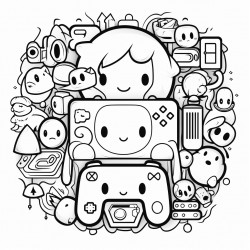 kawaii style gamer theme