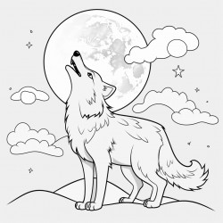 a wolf howling at the moon
