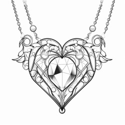 heart shape crystal jewel  necklace
