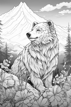 flowers in a meadow behind a beautiful mountain