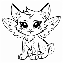 wild cat with wings
