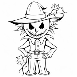 a scarecrow with a jackolantern as a head