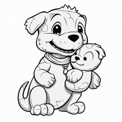 trex hugging a teddy bear