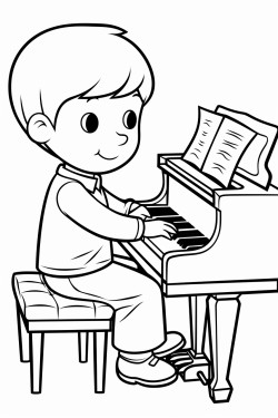 child playing the piano