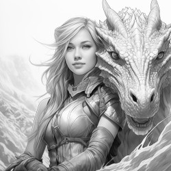 dragon with woman rider