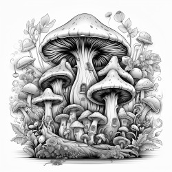 groovy psychedelic mushrooms and relatable imagery adult color pages should be very detailed and intricate designs