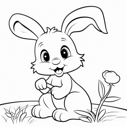 bunny produce a cute bunny nibbling on a carrot in a grassy meadow with long ears and a fluffy tail