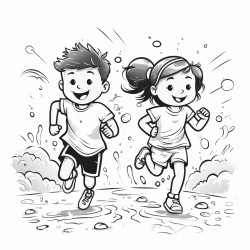 kids running a colour run