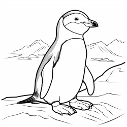 a cute icelandic chinstrap penguin